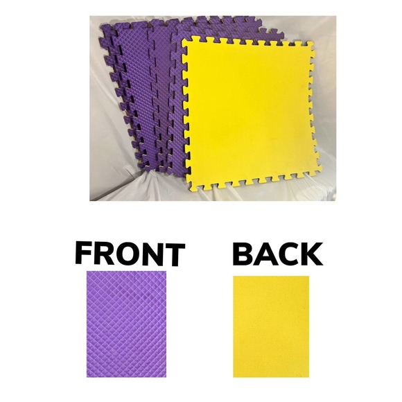 Foam Tiles Exercise Workout Mat Kids / Home Gym Green Purple Blue Red Puzzle - Picture 3 of 9